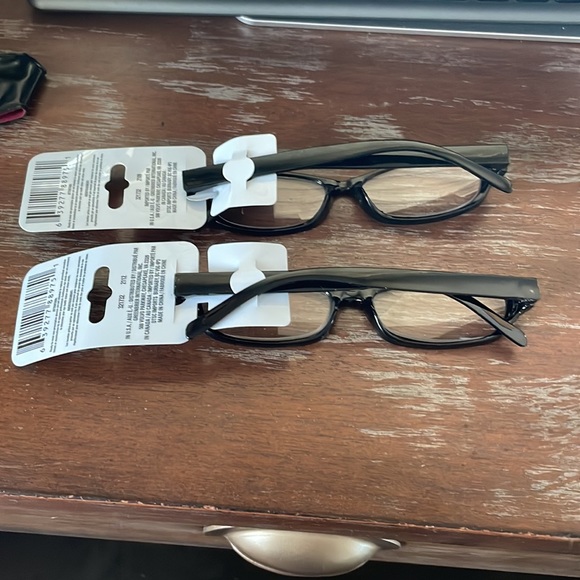 Fashion +2.00 black with clear crystal readers set of 2 NWT - Picture 2 of 15